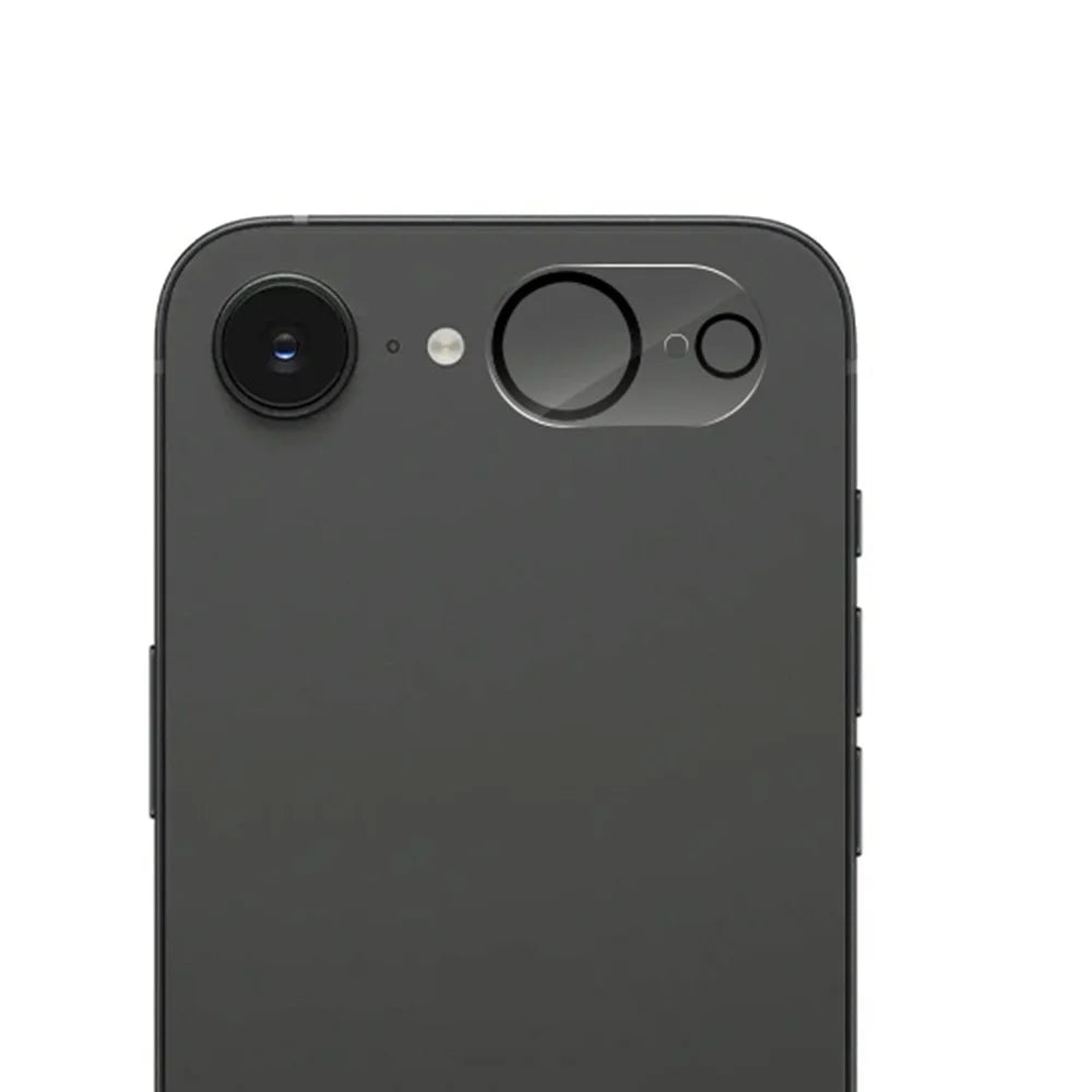 RURIHAI For iPhone 17e / 16e Camera Lens Protector Clear Black Circle 3D High Aluminum-Silicon Glass Lens Film - 1