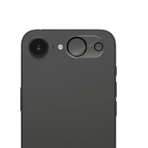 RURIHAI For iPhone 17e / 16e Camera Lens Protector Clear Black Circle 3D High Aluminum-Silicon Glass Lens Film - 1
