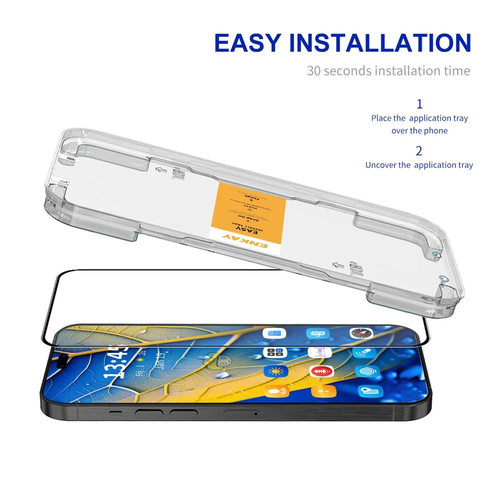 ENKAY HAT PRINCE For Honor X8c 4G HD Clear Film   Tempered Glass Screen Protector with Installation Tool - Transparent - 2