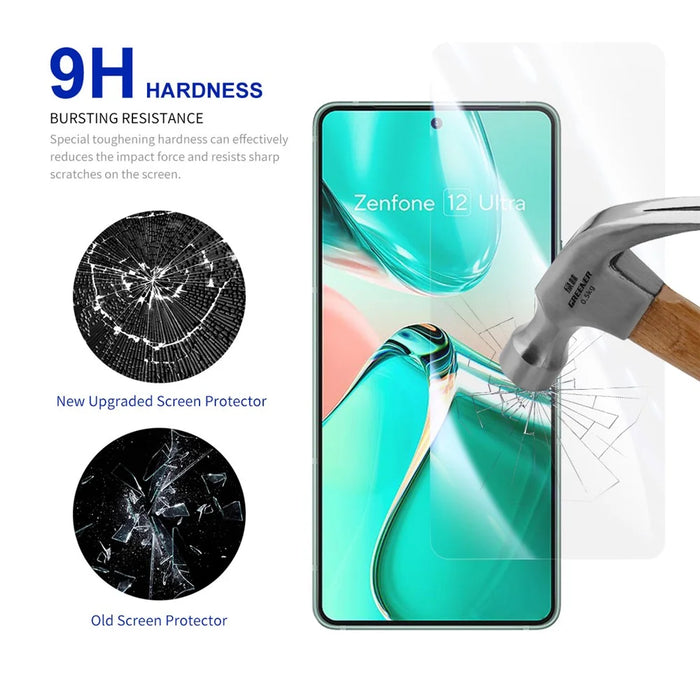 RURIHAI 10Pcs For Asus Zenfone 12 Ultra 5G High Aluminium-Silicon Glass Screen Protector AR Electroplated Crystal Clear Screen Film - 3