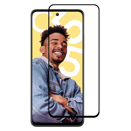 For Realme C55 4G / P3x 5G Tempered Glass Electroplating Anti-Fingerprint Silk Printing Full Glue Screen Protector - 1