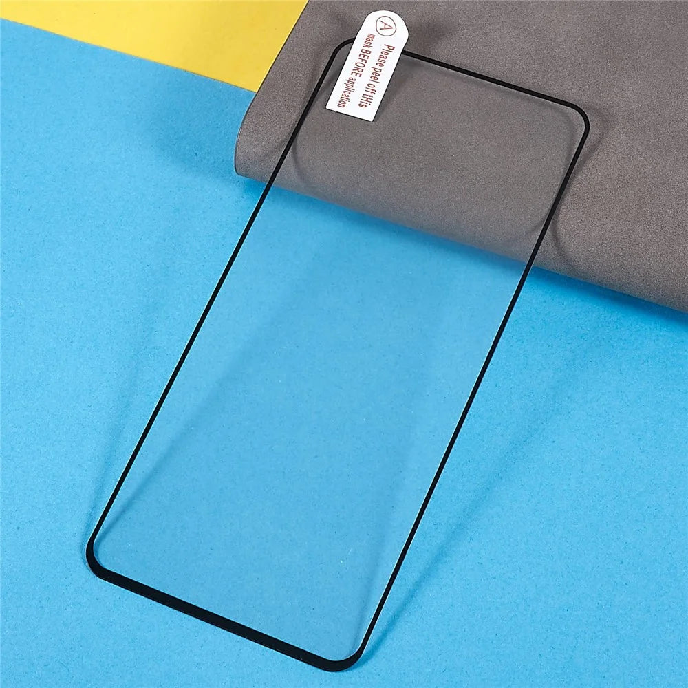 For Realme C55 4G / P3x 5G Tempered Glass Electroplating Anti-Fingerprint Silk Printing Full Glue Screen Protector - 6