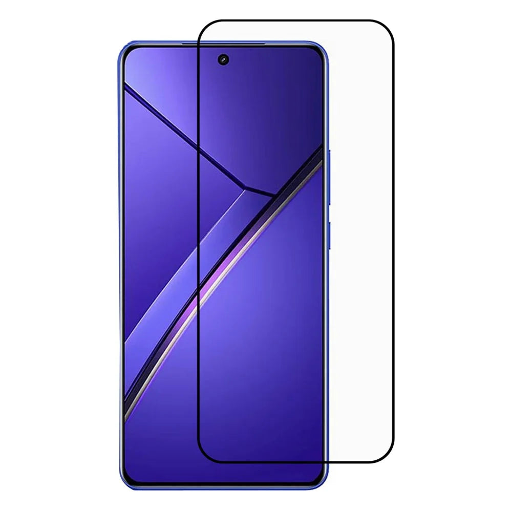 For Realme Neo7 5G / Neo7 SE 5G Tempered Glass Electroplating Anti-Fingerprint Silk Printing Full Glue Screen Protector - 1