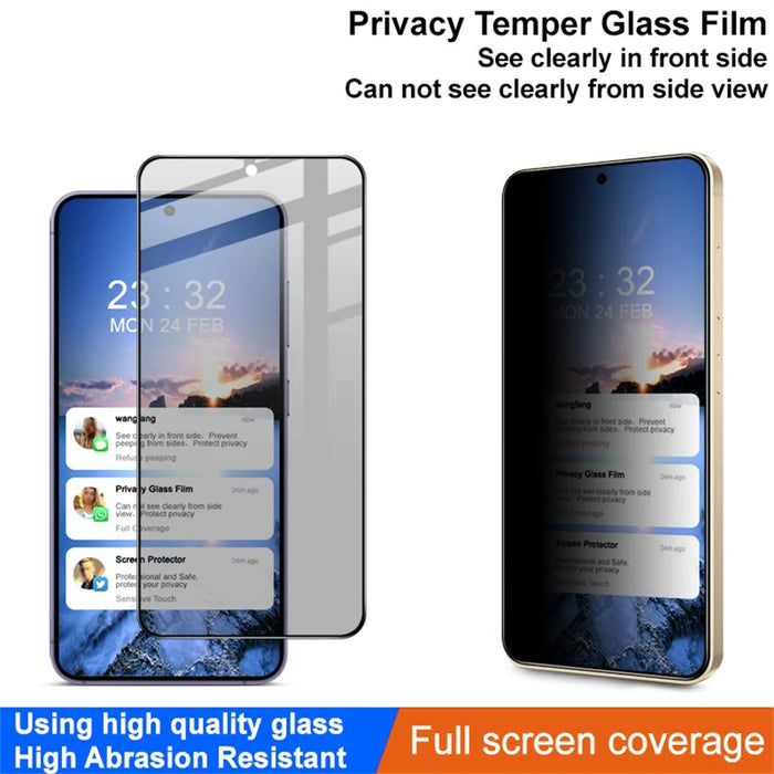 IMAK For Samsung Galaxy S25 Edge Anti Peep Tempered Glass Screen Protector Full Coverage - 3