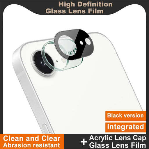 IMAK For iPhone 17e / 16e Tempered Glass Lens Film + Acrylic Cap (Black Version) - 2