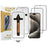 2Pcs For iPhone 15 Pro Screen Protector HD Clear High Aluminium Silicon Glass Film with Dust Removal Tool - 1