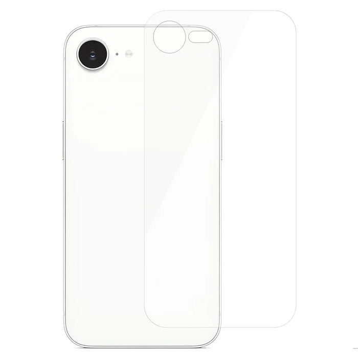 For iPhone 17e / 16e Tempered Glass Phone Back Protector 0.3mm Arc Edge HD Clear Back Film - 1