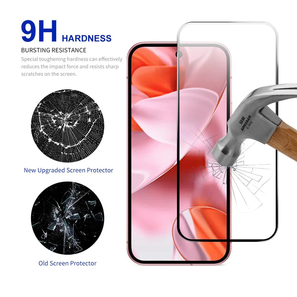 RURIHAI For Google Pixel 9a Screen Protector Secondary Hardening High Aluminium-Silicon Glass Film - 3