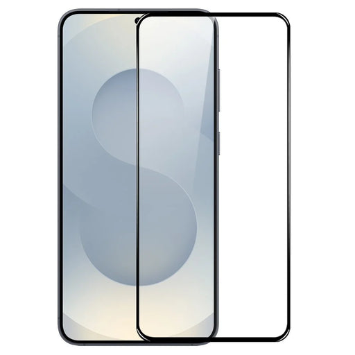 NORTHJO A++ For Samsung Galaxy S25 Edge Screen Protector Silk Printing High Aluminum-Silicon Glass Film Support Fingerprint Unlock - Black - 1
