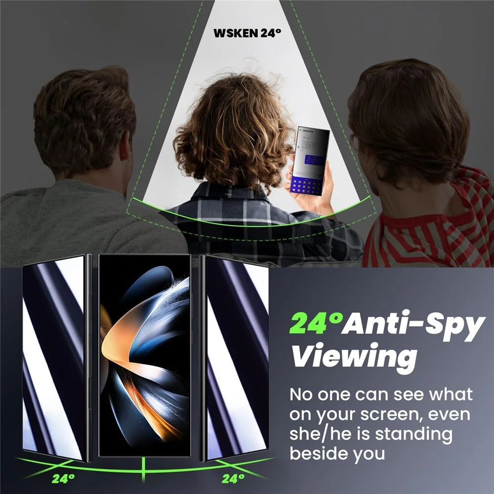 2Pcs For Samsung Galaxy S25 / S24 Anti Spy High Aluminium Silicon Glass Screen Protector (Fingerprint Unlock) - 4