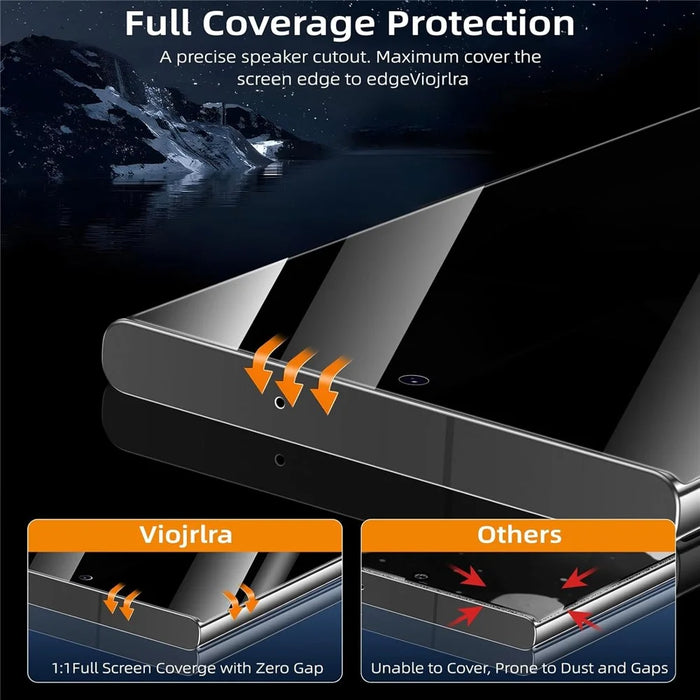2Pcs For Samsung Galaxy S25+ / S24+ Anti Spy High Aluminium Silicon Glass Screen Protector (Fingerprint Unlock) - 3