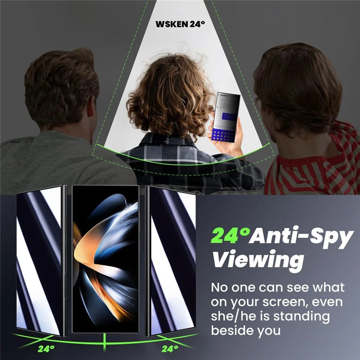 2Pcs For Samsung Galaxy S25+ / S24+ Anti Spy High Aluminium Silicon Glass Screen Protector (Fingerprint Unlock) - 4