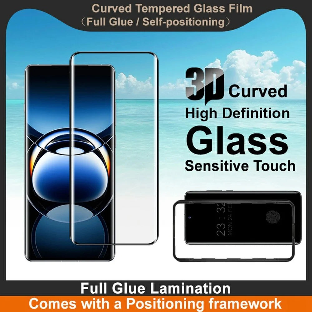 IMAK For Oppo Find X7 Ultra Screen Protector Full Glue 3D Curved Tempered Glass Film with Positioning Frame - 3