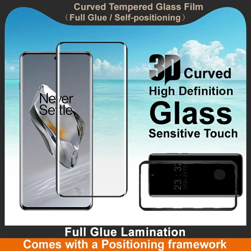 IMAK For OnePlus 12 5G Screen Protector Full Glue 3D Curved Tempered Glass Film with Positioning Frame - 3