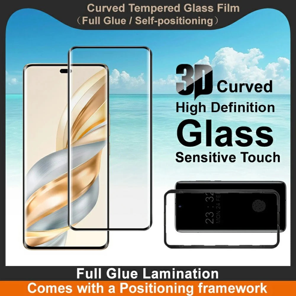 IMAK For Honor X60 Pro 5G / X9c 5G / Magic7 Lite 5G Screen Protector Full Glue 3D Curved Tempered Glass Film with Positioning Frame - 3