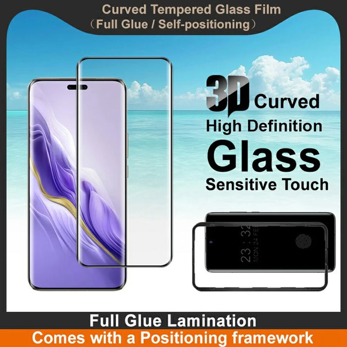 IMAK For Honor Magic6 Pro 5G Screen Protector Full Glue 3D Curved Tempered Glass Film with Positioning Frame - 3