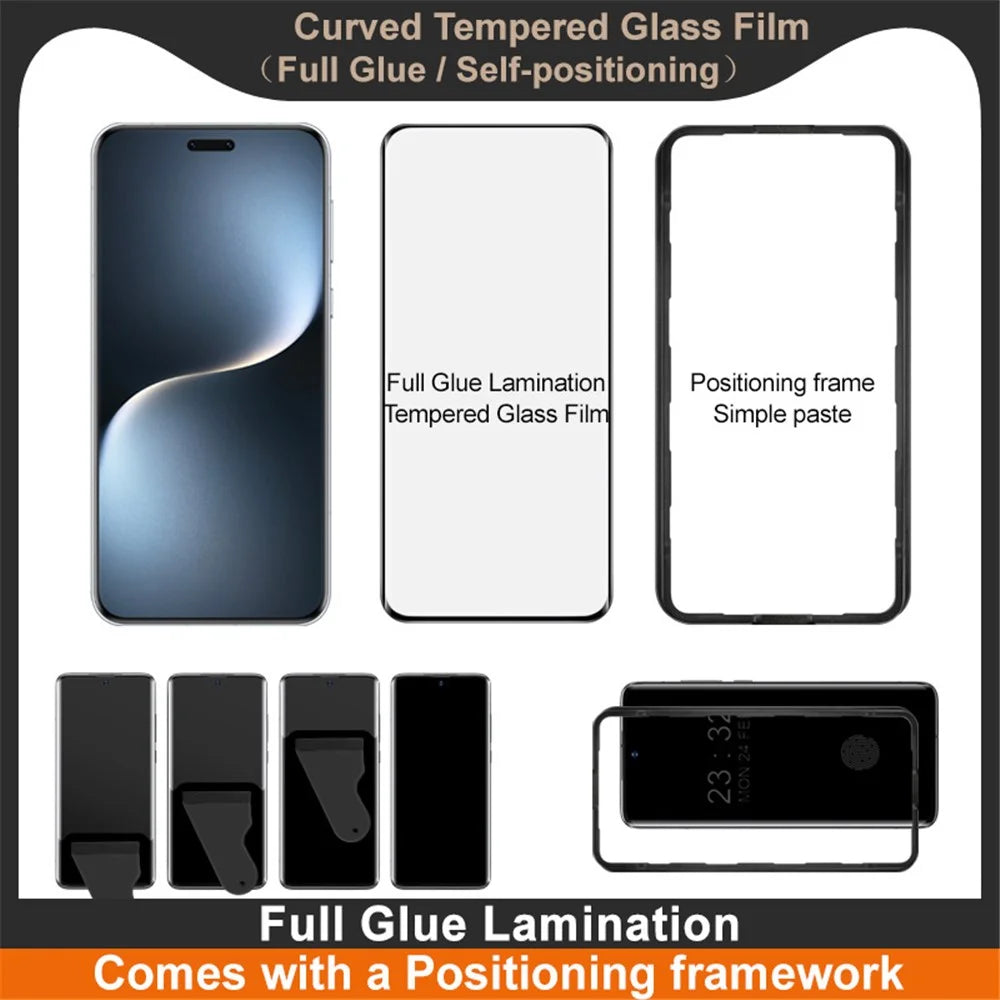 IMAK For Honor Magic7 Pro 5G Screen Protector Full Glue 3D Curved Tempered Glass Film with Positioning Frame - 4