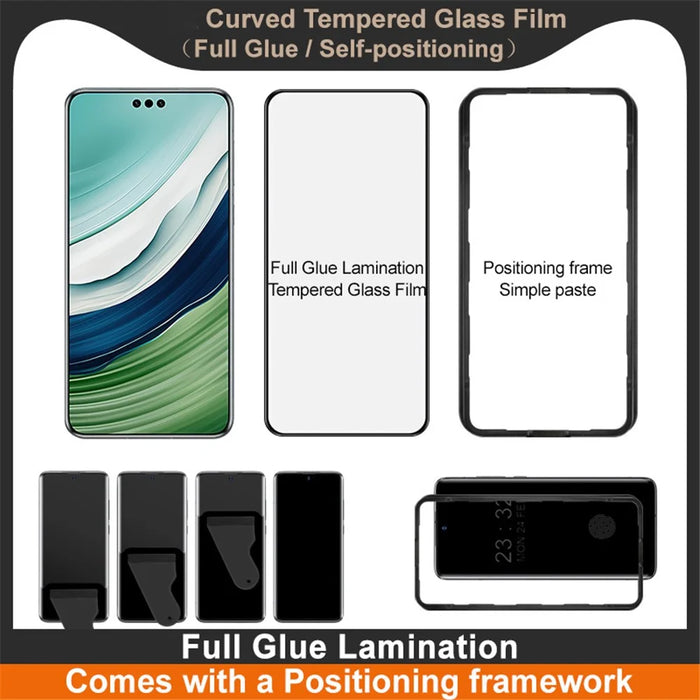 IMAK Screen Protector For Huawei Mate 60 Pro / Mate 60 Pro+ / Mate 60 RS Ultimate Full Glue 3D Curved Tempered Glass Film with Positioning Frame - 4