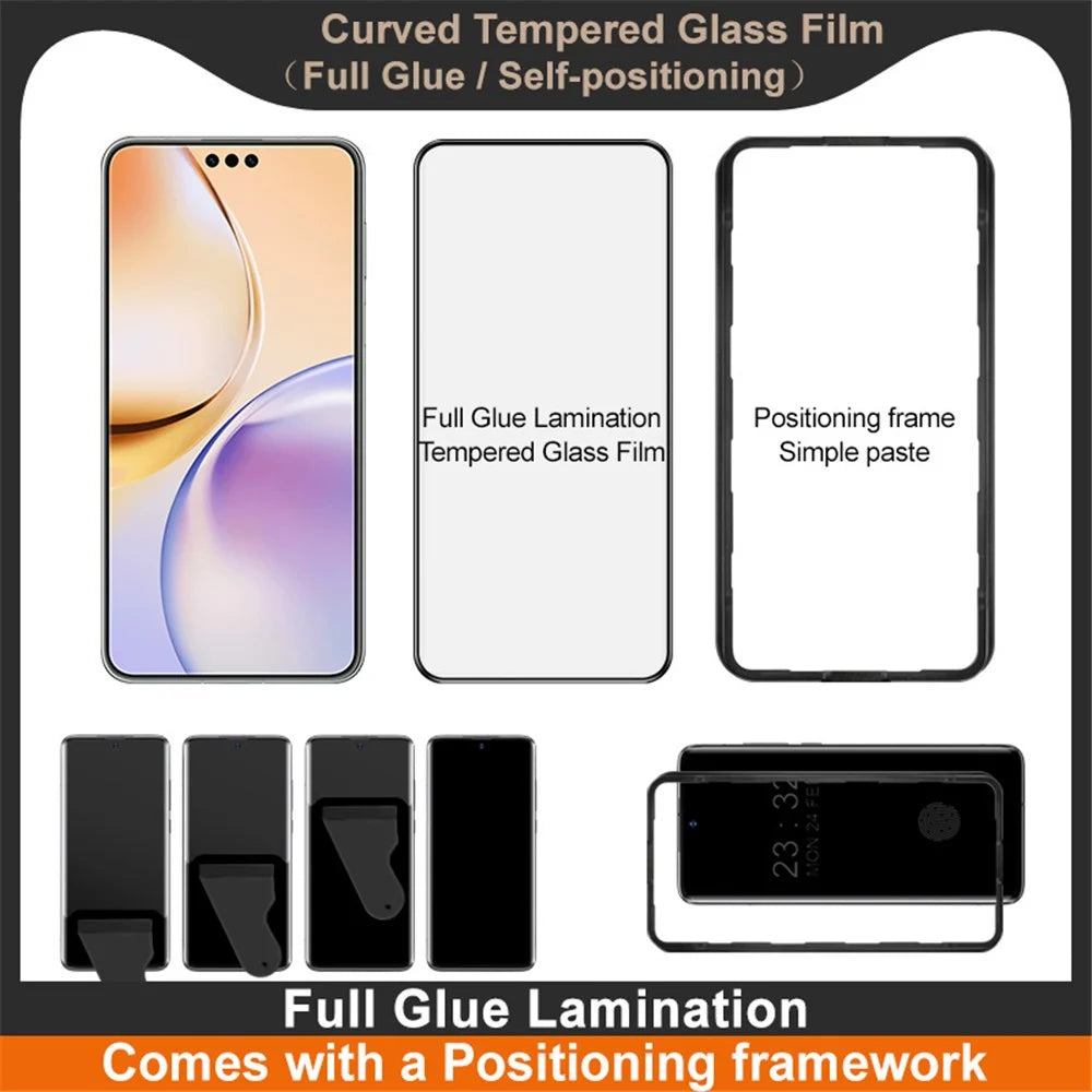 IMAK Screen Protector For Huawei Mate 70 Pro / Mate 70 Pro+ / Mate 70 RS Ultimate Full Glue 3D Curved Tempered Glass Film with Positioning Frame - 4