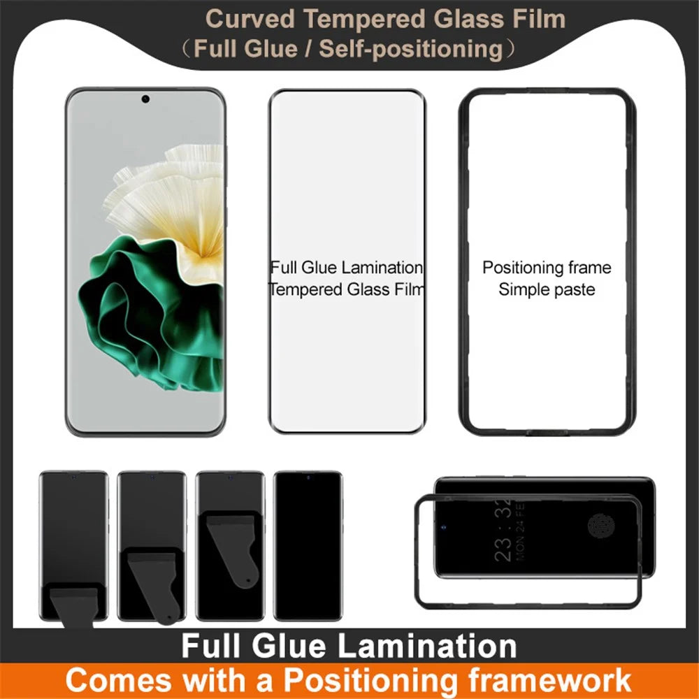 IMAK For Huawei P60 Pro Screen Protector Full Glue 3D Curved Tempered Glass Film with Positioning Frame - 4