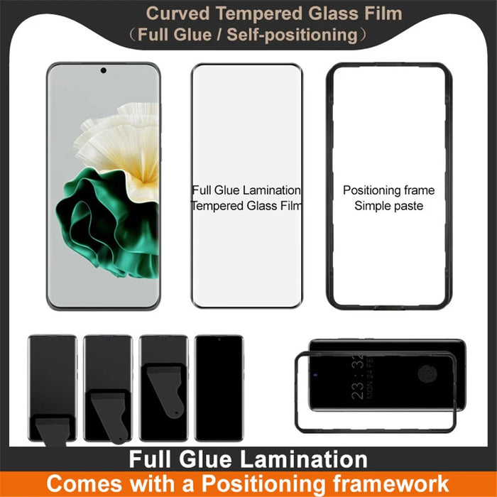 IMAK For Huawei P60 Pro Screen Protector Full Glue 3D Curved Tempered Glass Film with Positioning Frame - 4