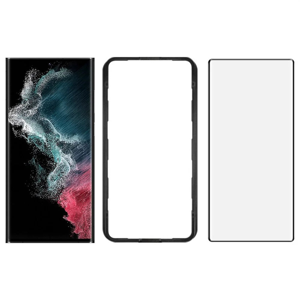 IMAK For Samsung Galaxy S22 Ultra 5G Screen Protector Full Glue 3D Curved Tempered Glass Film with Positioning Frame - 4