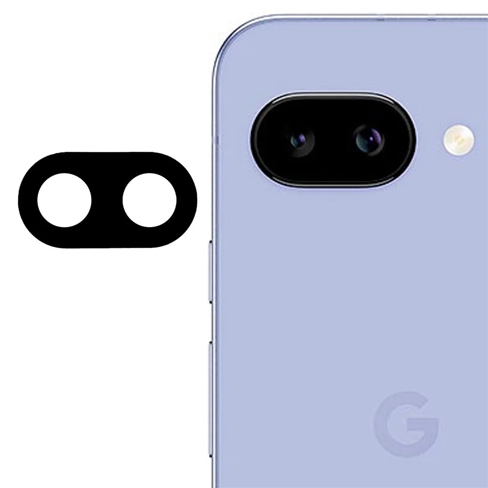 For Google Pixel 9a Tempered Glass Lens Protector Black Silk Printing Camera Lens Film - 1