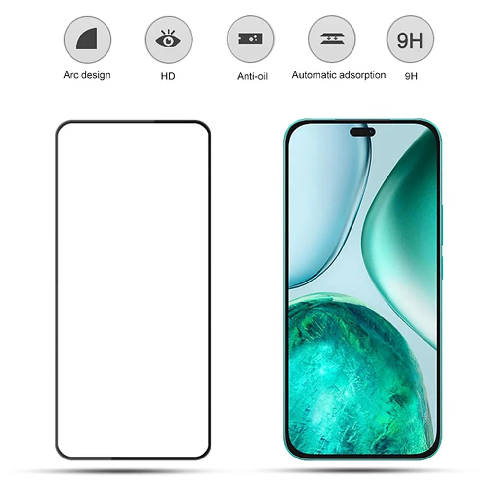 MOCOLO For Honor X8c 4G / X8b 4G Screen Protector Anti-Shatter Silk Printing Tempered Glass Film - Black - 5