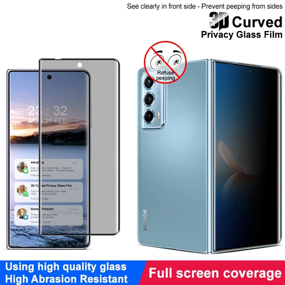 IMAK For Honor Magic V2 5G / Magic Vs2 5G Anti Spy Screen Protector Full Cover Tempered Glass Film - 5