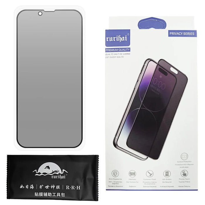 RURIHAI For iPhone 17e / 16e Anti-Spy Full Screen Protector High Aluminum-Silicon Glass - 7