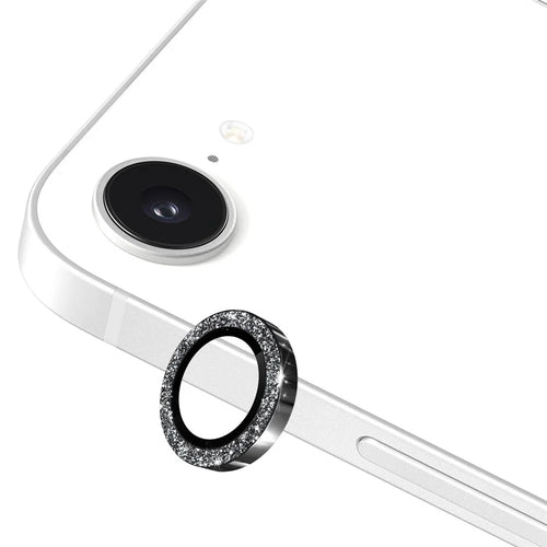 ENKAY HAT PRINCE For iPhone 17e / 16e Camera Lens Protector  Glitter Decor Tempered Glass Lens Film - Black - 1