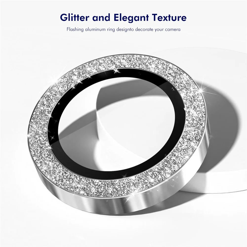 ENKAY HAT PRINCE For iPhone 17e / 16e Camera Lens Protector  Glitter Decor Tempered Glass Lens Film - Black - 2