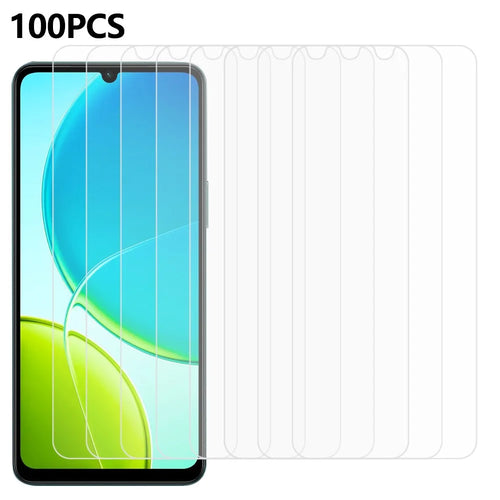 100Pcs For vivo Y04 4G Screen Protector Anti-Scratch Tempered Glass Film (No Package, with Wipes Set, Dust-absorber, Guide Sticker) - 1