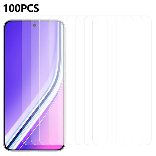 100Pcs For Realme P3 Pro 5G Screen Protector Anti-Scratch Tempered Glass Film (No Package, with Wipes Set, Dust-absorber, Guide Sticker) - 1
