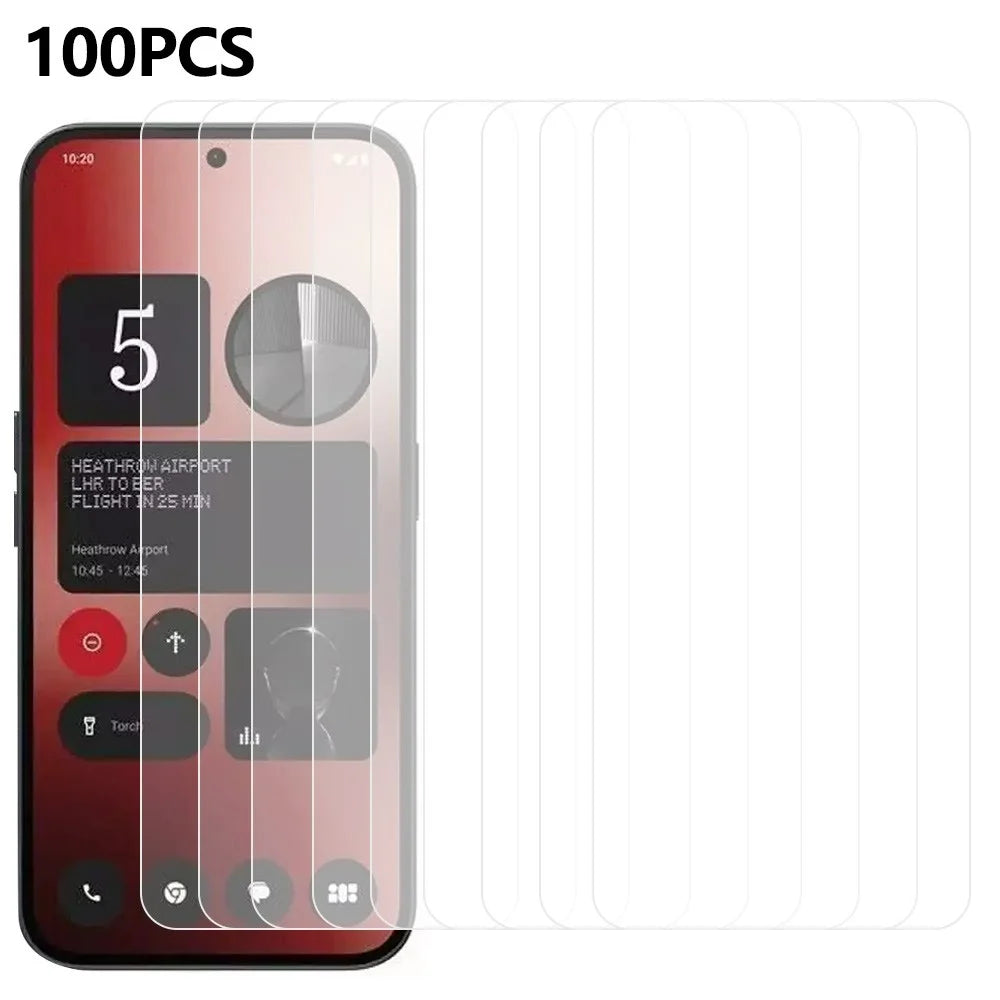 100Pcs For Nothing Phone (3a) Pro / Phone (3a) Screen Protector Anti-Scratch Tempered Glass Film (No Package, with Wipes Set, Dust-absorber, Guide Sticker) - 1