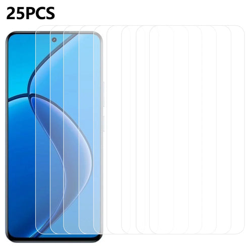 25Pcs For Realme 13 4G Tempered Glass High Definition Screen Protector Film (No Package, with Wipes Set, Dust-absorber, Guide Sticker) - 1