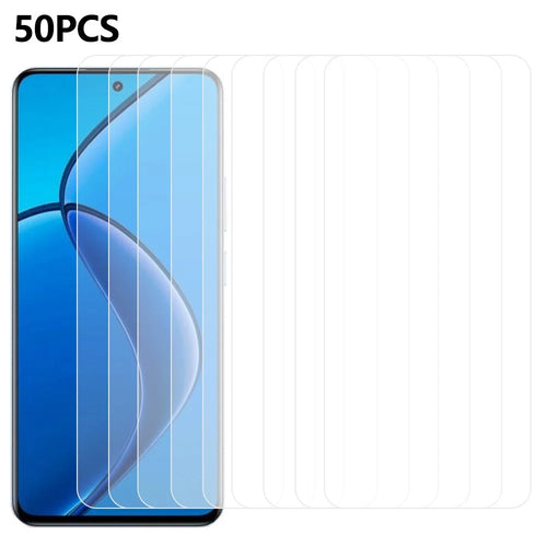 50Pcs For Realme 13 4G Screen Protector Full Glue Tempered Glass Clear Screen Film (No Package, with Wipes Set, Dust-absorber, Guide Sticker) - 1