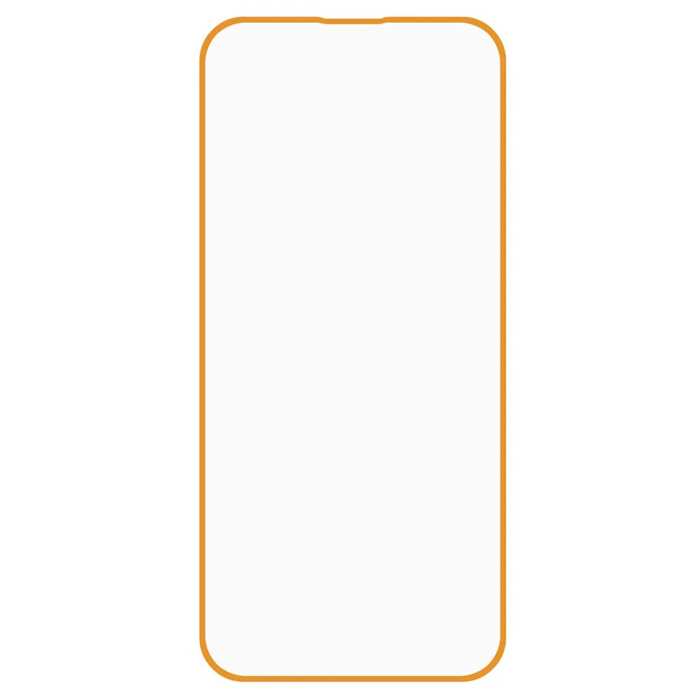 For iPhone 14 Pro Tempered Glass Fluorescent Frame Night Glow Screen Protector Full Cover Full Glue Anti-Scratch Clear Film - Orange - 2
