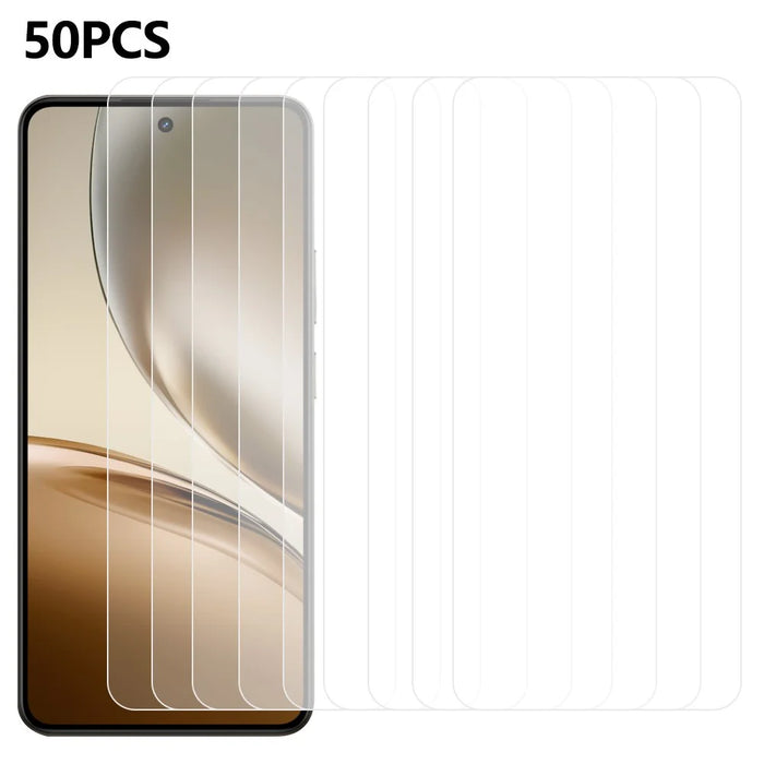 50Pcs For Realme Neo7x 5G Screen Protector Full Glue Tempered Glass Clear Screen Film (No Package, with Wipes Set, Dust-absorber, Guide Sticker) - 1