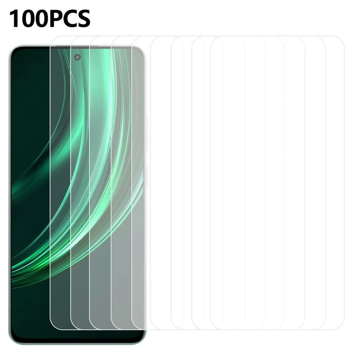 100Pcs For Realme 13 5G Screen Protector Anti-Scratch Tempered Glass Film (No Package, with Wipes Set, Dust-absorber, Guide Sticker) - 1