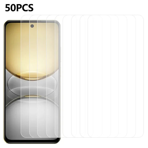 50Pcs For Realme 14x 5G  /  C75x Screen Protector Full Glue Tempered Glass Clear Screen Film (No Package, with Wipes Set, Dust-absorber, Guide Sticker) - 1
