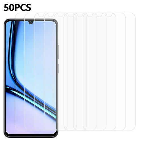 50Pcs For Realme Note 60x 4G  /  C61 4G Screen Protector Full Glue Tempered Glass Clear Screen Film (No Package, with Wipes Set, Dust-absorber, Guide Sticker) - 1