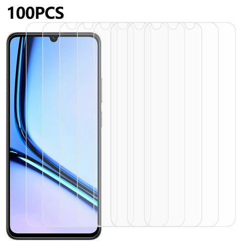 100Pcs For Realme Note 60x 4G  /  C61 4G Screen Protector Anti-Scratch Tempered Glass Film (No Package, with Wipes Set, Dust-absorber, Guide Sticker) - 1