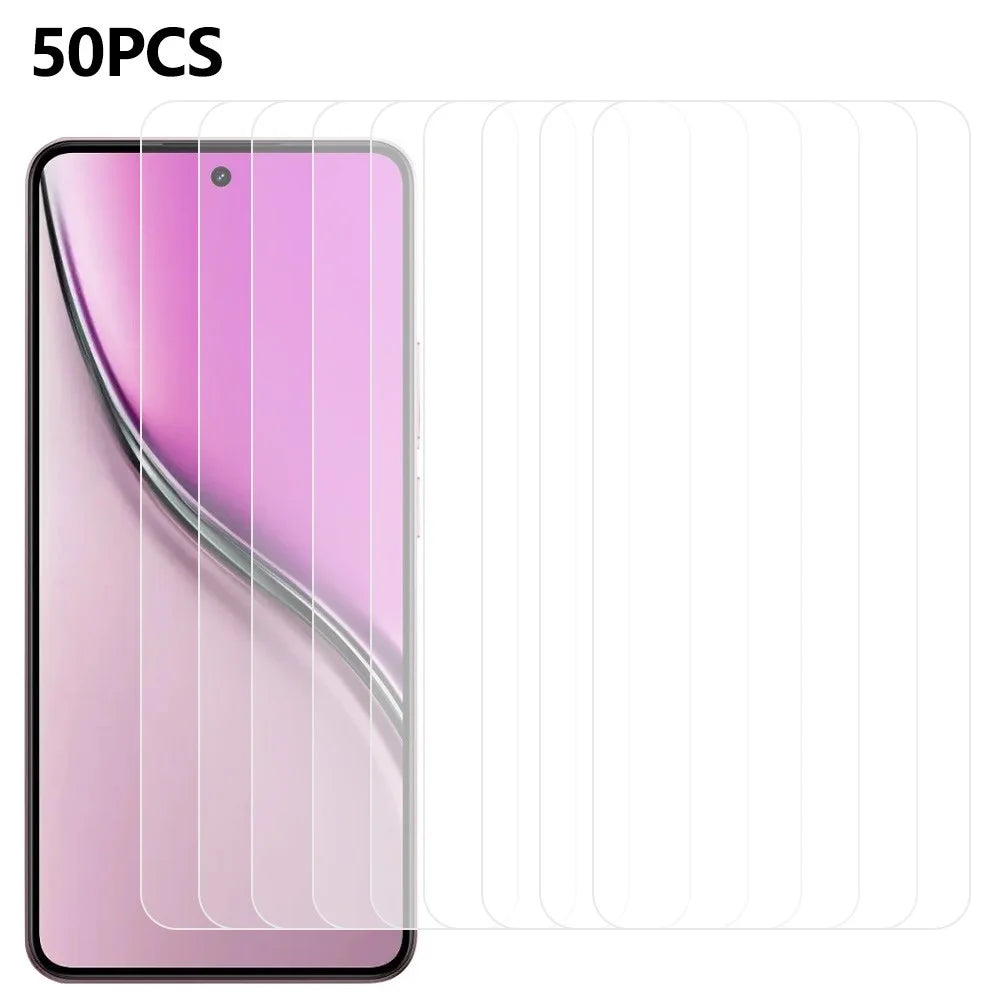 50Pcs For Realme P3 5G Screen Protector Full Glue Tempered Glass Clear Screen Film (No Package, with Wipes Set, Dust-absorber, Guide Sticker) - 1