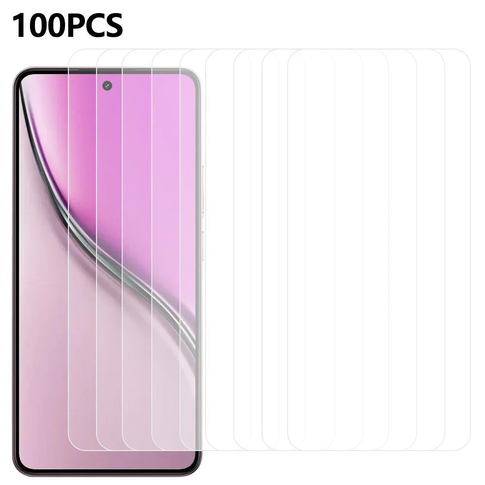 100Pcs For Realme P3 5G Screen Protector Anti-Scratch Tempered Glass Film (No Package, with Wipes Set, Dust-absorber, Guide Sticker) - 1