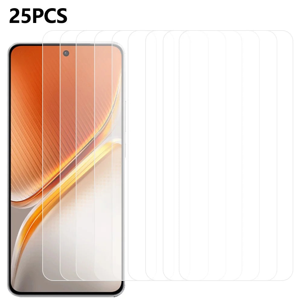 25Pcs For vivo iQOO Neo10 5G Tempered Glass High Definition Screen Protector Film (No Package, with Wipes Set, Dust-absorber, Guide Sticker) - 1