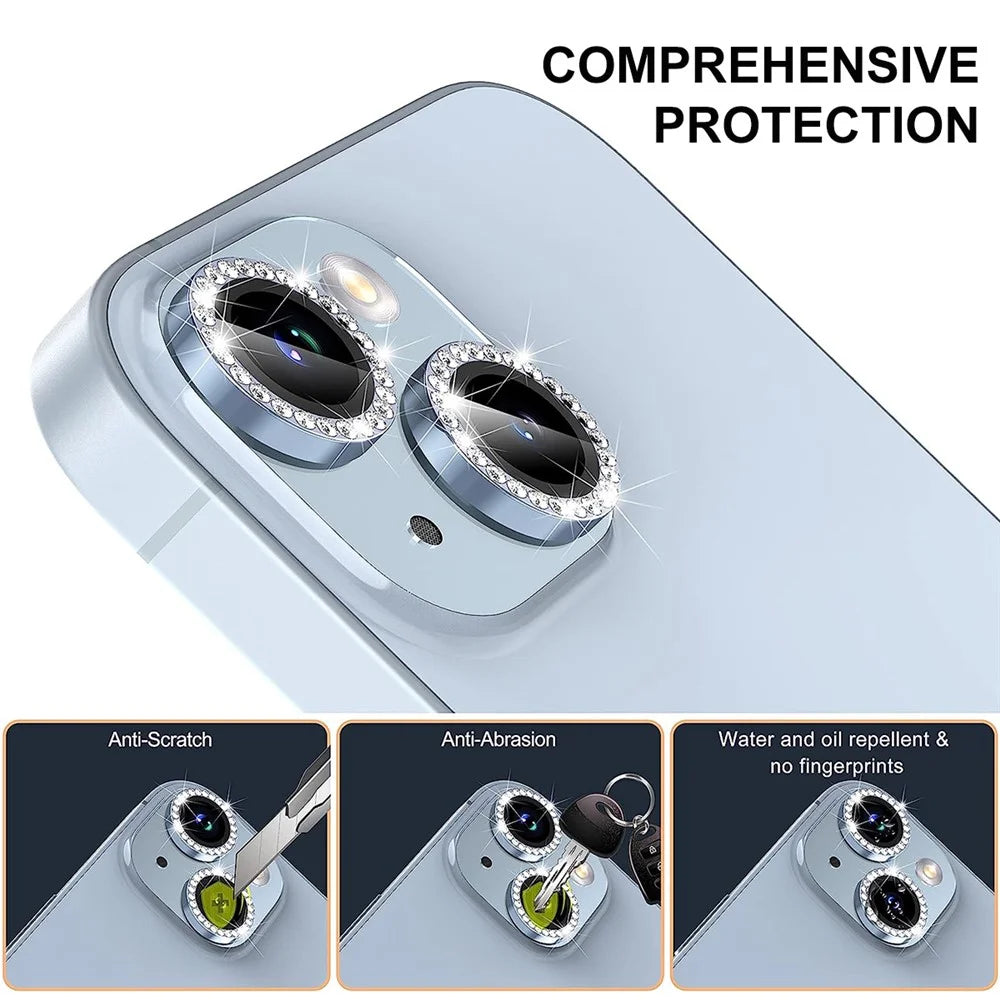 ENKAY HAT PRINCE For iPhone 17e / 16e Camera Lens Protector   Rhinestone Decor Rear Lens Film - Dark Green - 3
