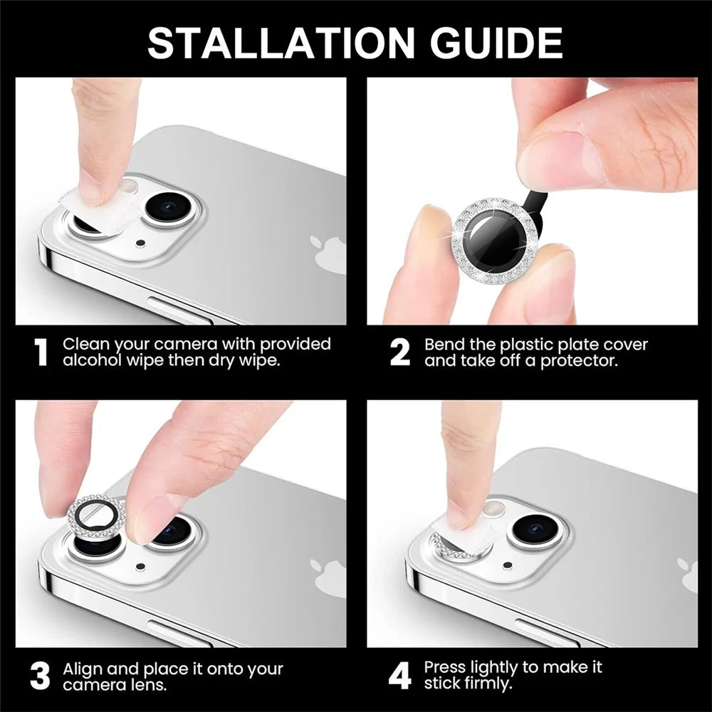 ENKAY HAT PRINCE For iPhone 17e / 16e Camera Lens Protector   Rhinestone Decor Rear Lens Film - Dark Green - 7