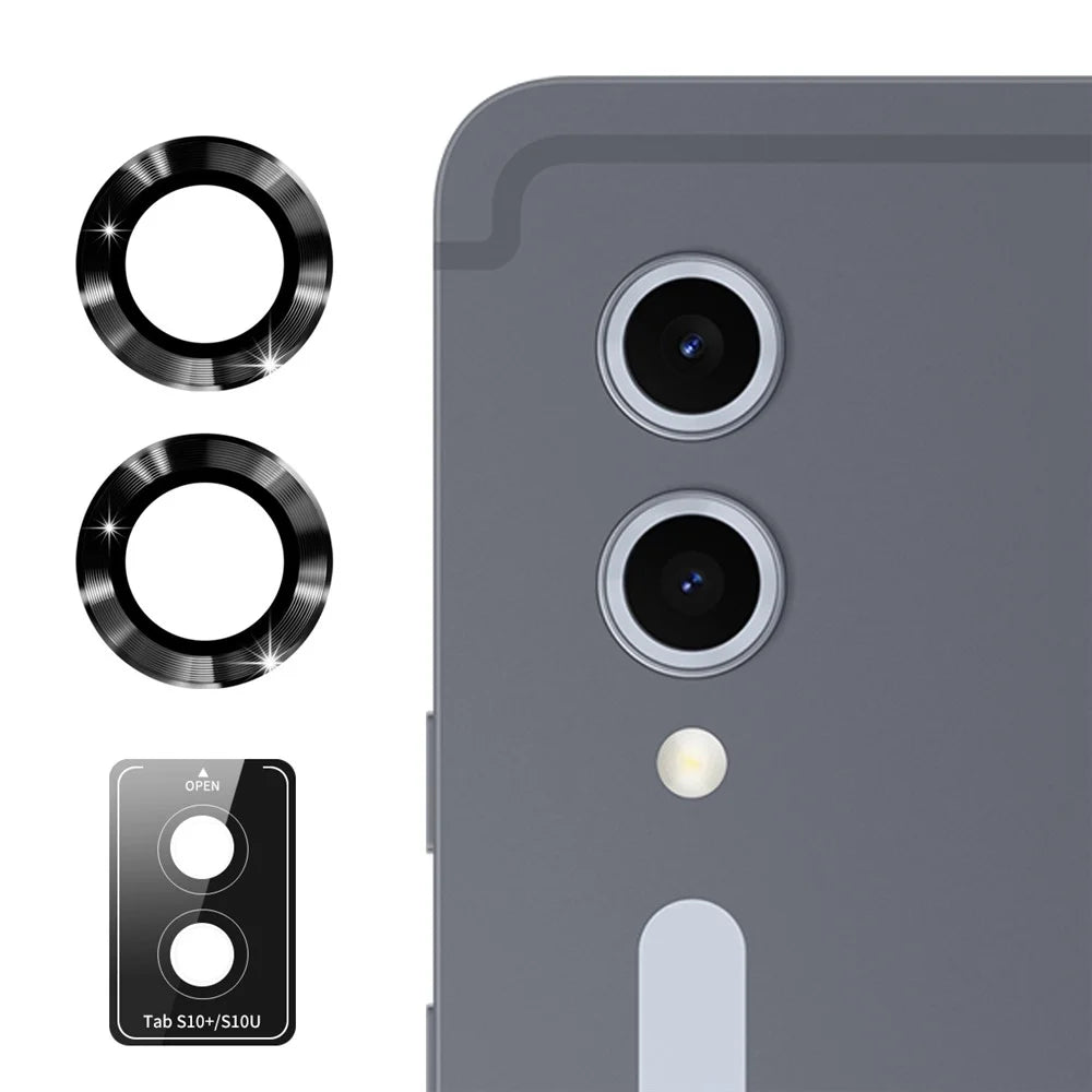 ENKAY HAT PRINCE For Samsung Galaxy Tab S10 Ultra / Galaxy Tab S9+ / Galaxy Tab S9 Ultra / Galaxy Tab S9 FE+ / Galaxy Tab S10+ Camera Lens Protector  Metal Ring Lens Film - Black - 1