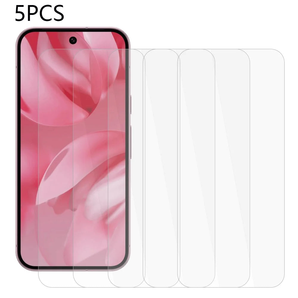 5Pcs For Google Pixel 10 Pro / 10 / 9 Pro / 9 Screen Protector 0.3mm 2.5D Tempered Glass Clear Film - 1